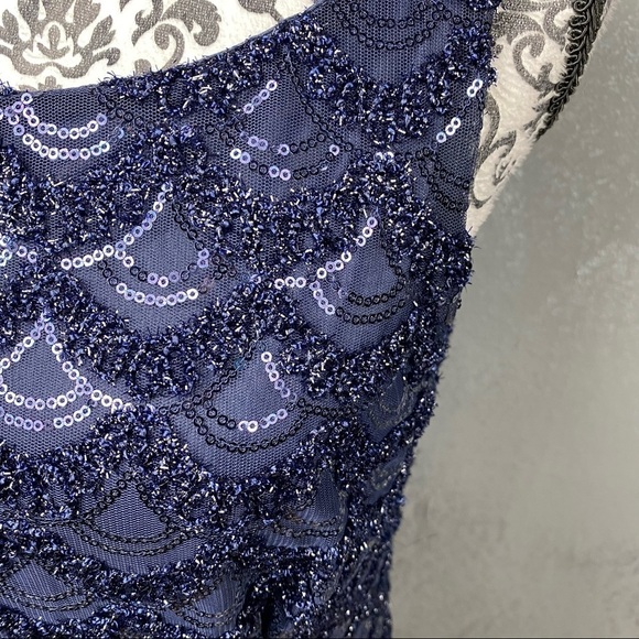 Studio 1 navy sleeveless all over sequin party dress. Occasion formal mini - Picture 7 of 13